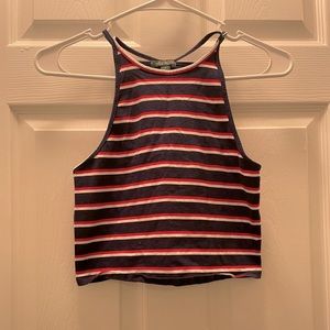 Red white and blue racerback crop top